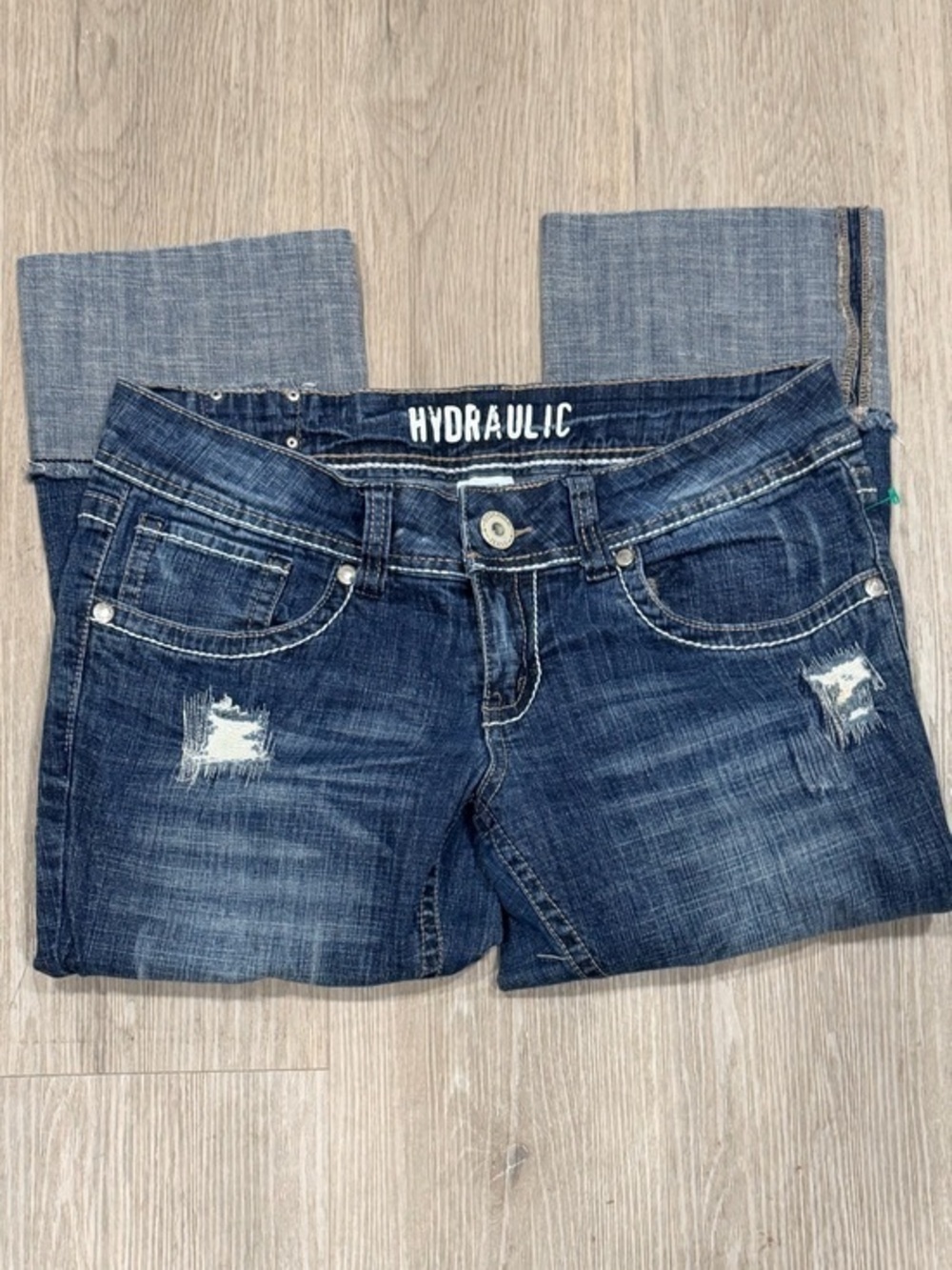 Hydraulic Women's Dark Blue Distressed Boot Cut Jeans